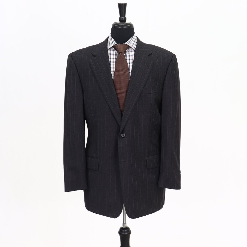 Hickey Freeman 42R Gray Striped 2-Button Blazer Suit Jacket G434